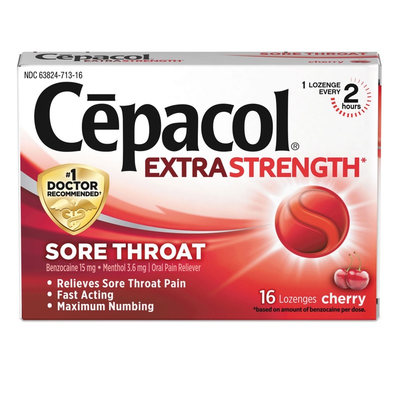 Exta Strength Sore Throat Lozenge, Cherry, 16/box, 24 Boxes/carton