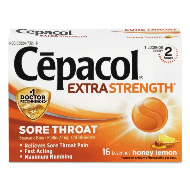Extra Strength Sore Throat Lozenges, Honey Lemon, 16 Lozenges