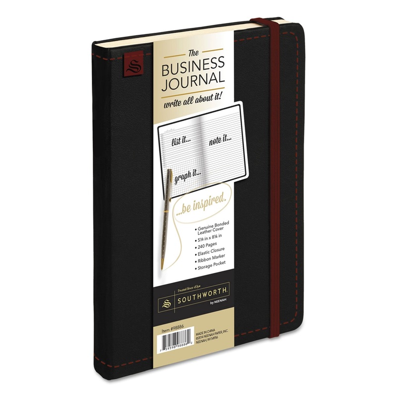 BUSINESS JOURNAL, NARROW RULE, BLACK COVER, 8.25 X 5.13, 240 SHEETS
