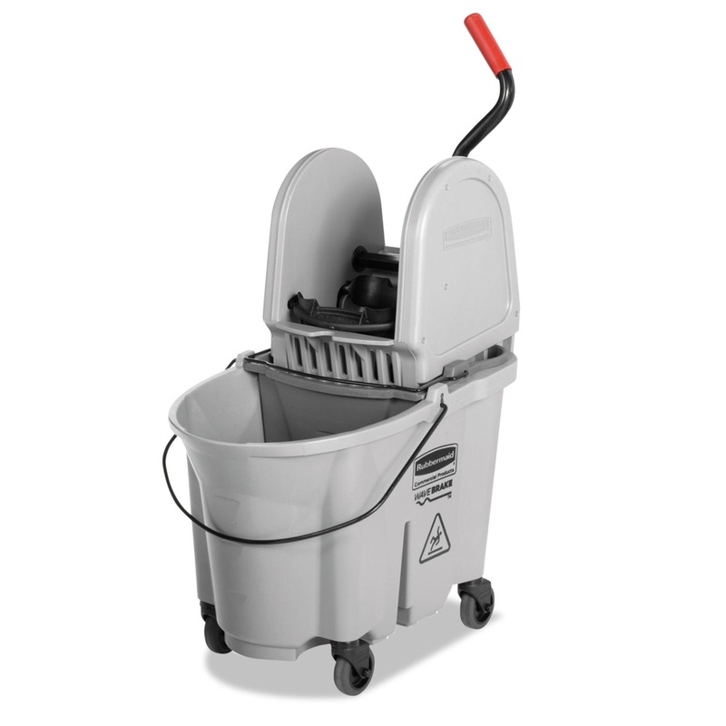 Executive Wavebrake Down-Press Mop Bucket, Gray, 35 Quart