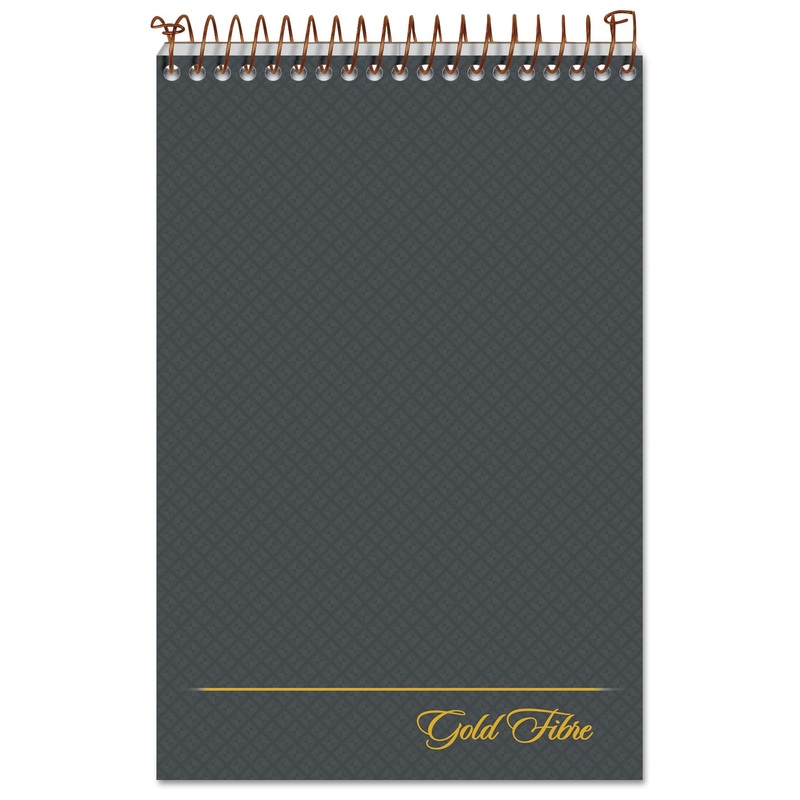 GOLD FIBRE STENO BOOKS, GREGG RULE, GRAY COVER, 6 X 9, 100 WHITE SHEETS