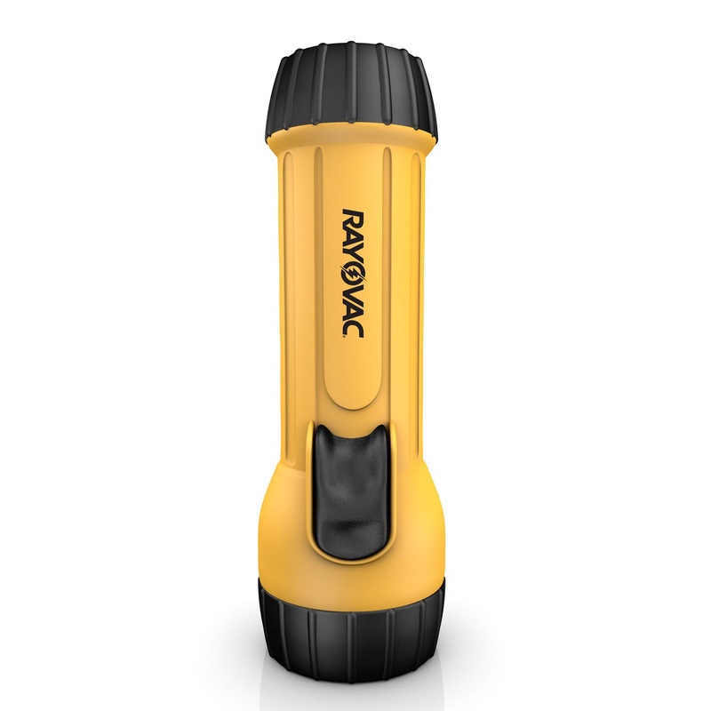 INDUSTRIAL TOUGH FLASHLIGHT, 2 D BATTERIES (SOLD SEPARATELY), YELLOW/BLACK
