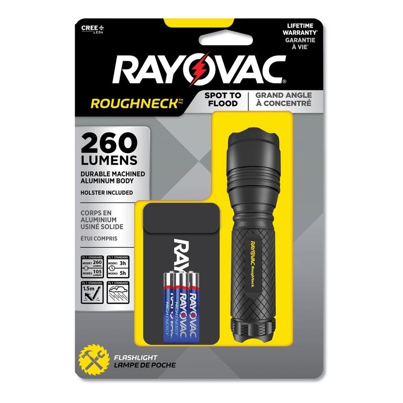 LED ALUMINUM FLASHLIGHT, 3 AAA BATTERIES (INCLUDED), BLACK