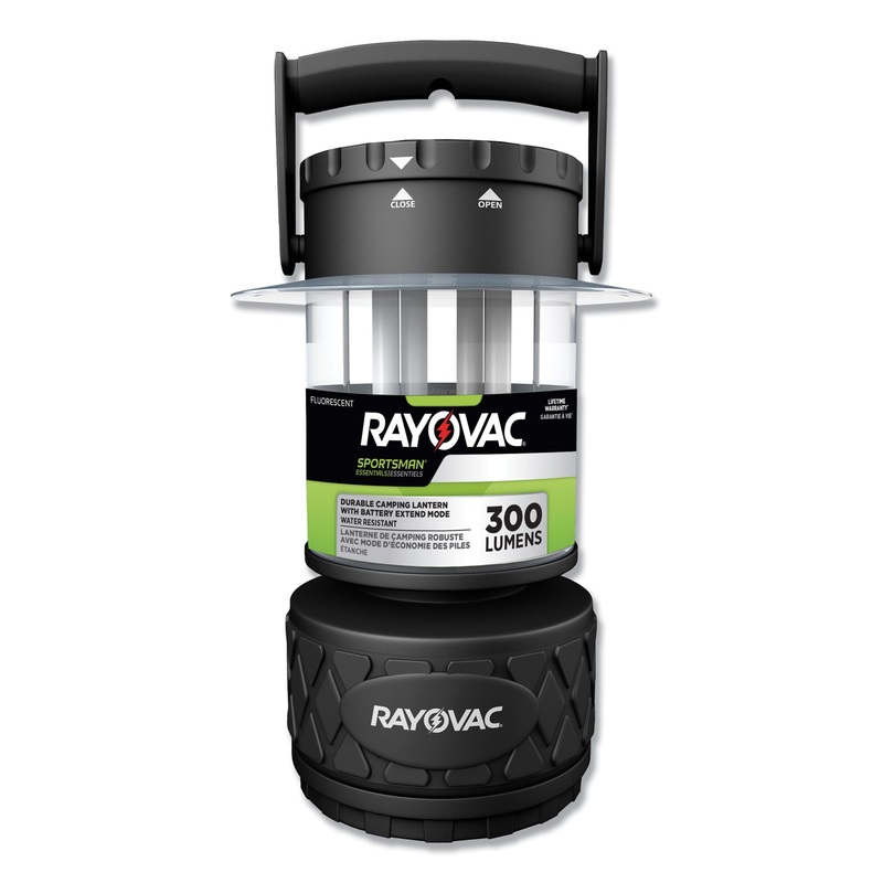 SPORTSMAN FLUORESCENT LANTERN, 8 D BATTERIES (SOLD SEPARATELY), BLACK