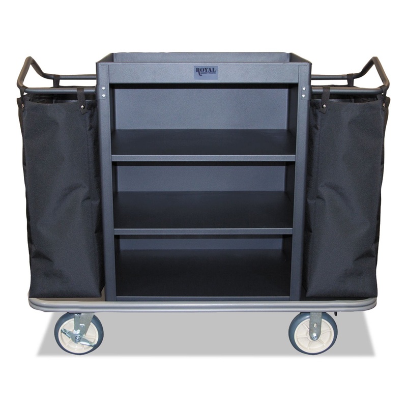 STANDARD HOUSEKEEPING CART, 22W X 55D X 47H, 500-LB CAPACITY, BLACK