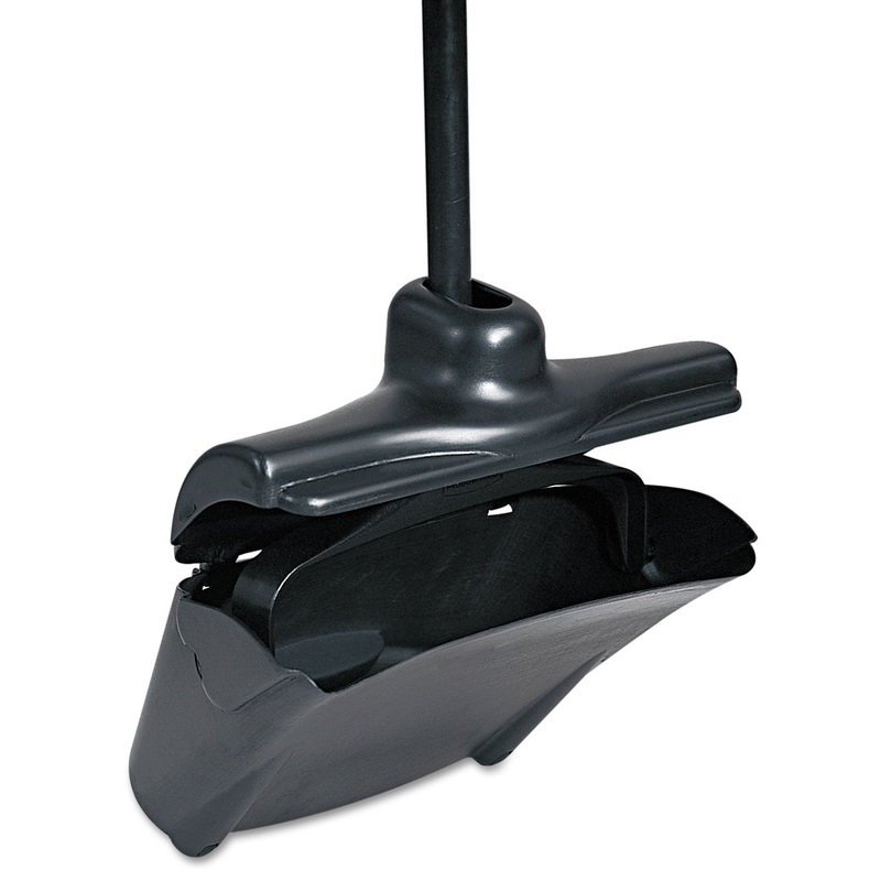 Lobby Pro Upright Dustpan, W/cover, 12 1/2″w, Plastic Pan/metal Handle, Black