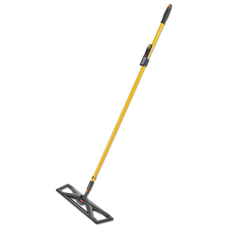 MAXIMIZER DUST MOP FRAME WITH HANDLE AND SCRAPER, 24″ X 5.5″, YELLOW/BLACK