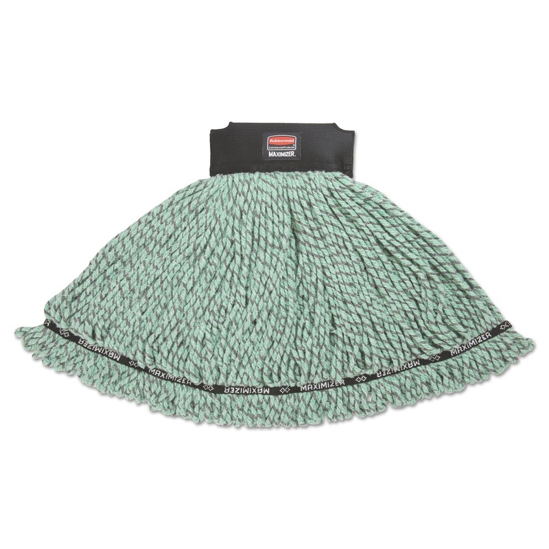 Maximizer Microfiber Mop Heads, Medium, Green, 6/carton