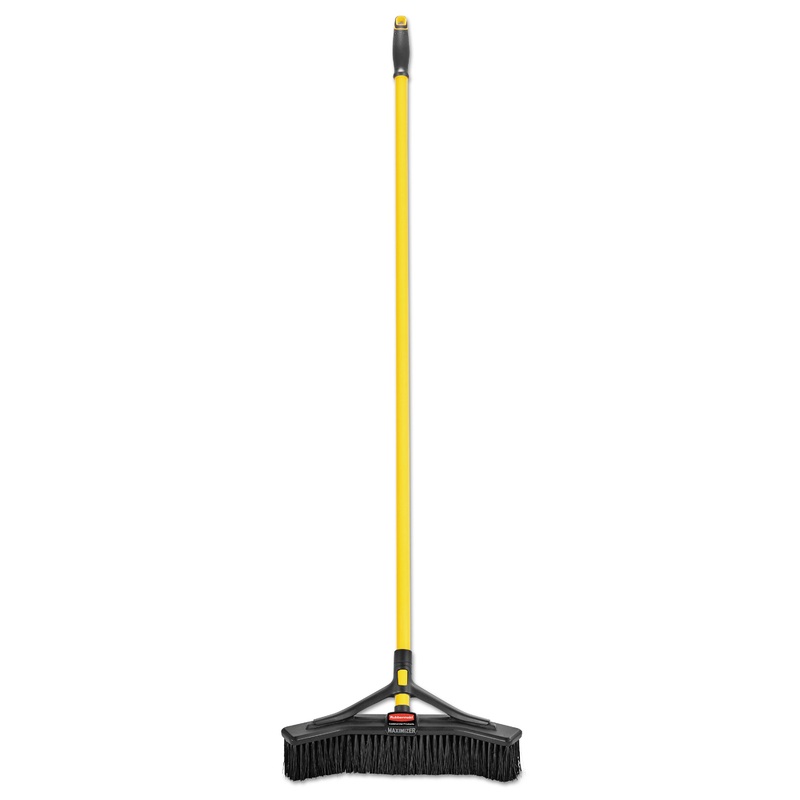 MAXIMIZER PUSH-TO-CENTER BROOM, 18″, PVC BRISTLES, YELLOW/BLACK