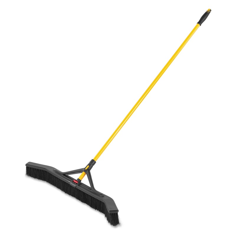 MAXIMIZER PUSH-TO-CENTER BROOM, 36″, POLYPROPYLENE BRISTLES, YELLOW/BLACK
