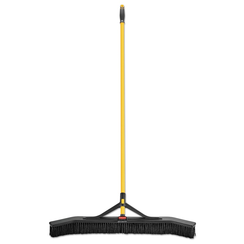 MAXIMIZER PUSH-TO-CENTER BROOM, 36″, PVC BRISTLES, YELLOW/BLACK