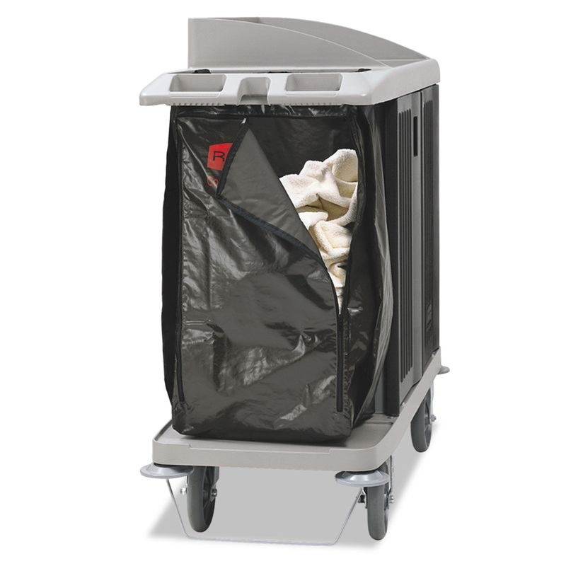ZIPPERED VINYL CLEANING CART BAG, 25 GAL, 17″ X 33″, BROWN