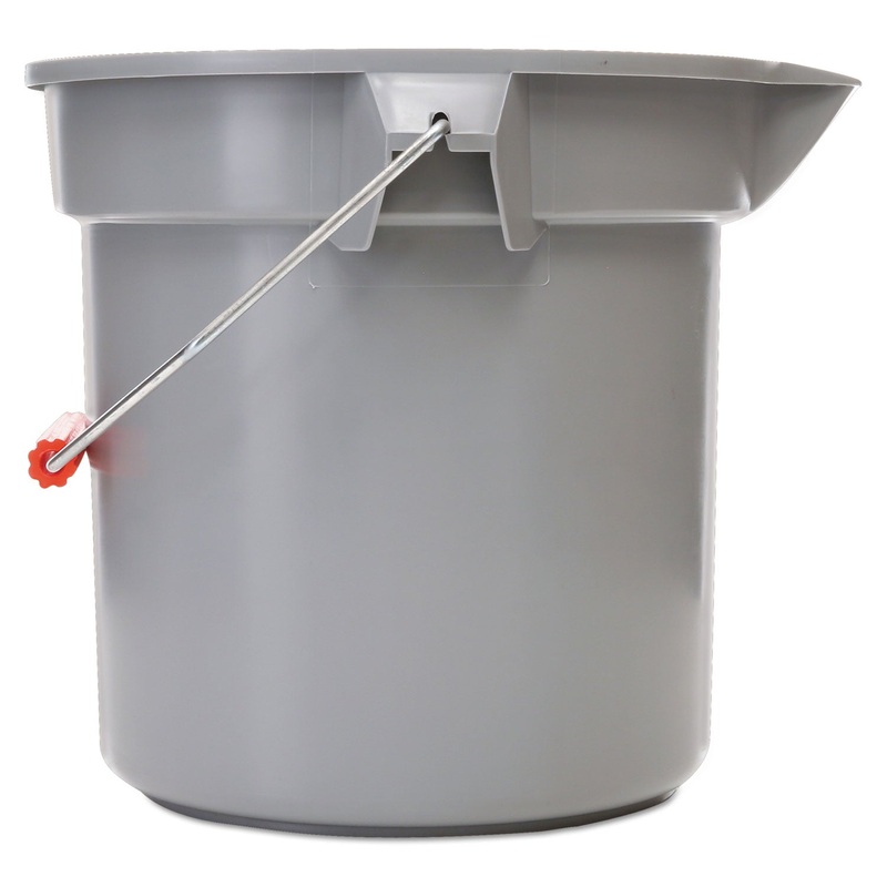 14 Quart Round Utility Bucket, 12″ Diameter X 11 1/4″h, Gray Plastic