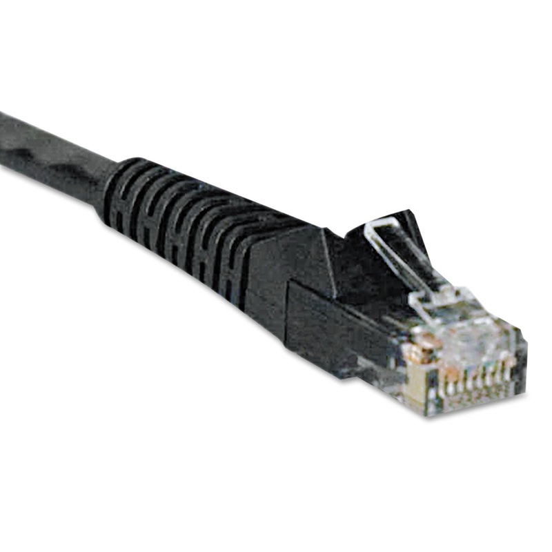 CAT6 GIGABIT SNAGLESS MOLDED PATCH CABLE, RJ45 (M/M), 7 FT., BLACK