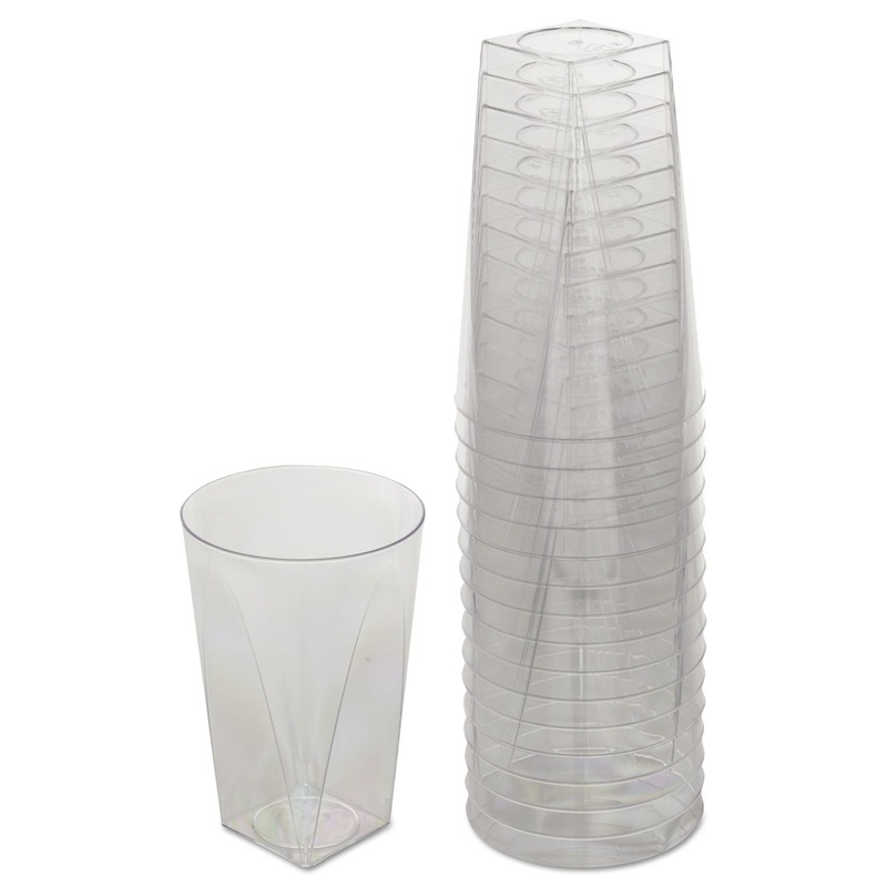 Milan Tumblers, 10 Oz, Plastic, Clear, 16 Tumblers/pack