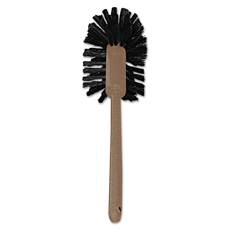 Commercial-Grade Toilet Bowl Brush, 17″ Long, Plastic Handle, Brown