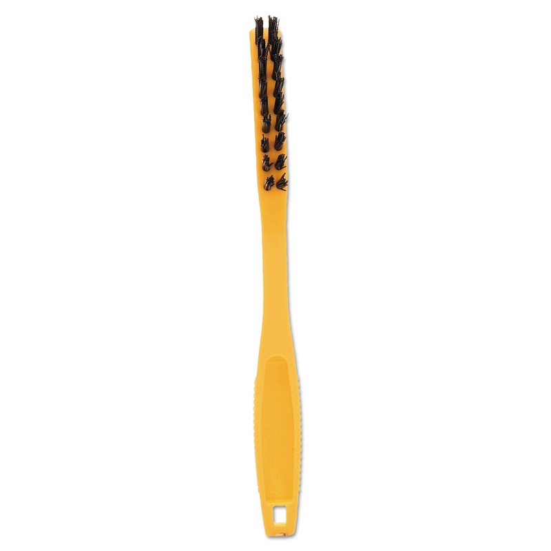 Synthetic-Fill Tile & Grout Brush, 8 1/2″ Long, Yellow Plastic Handle