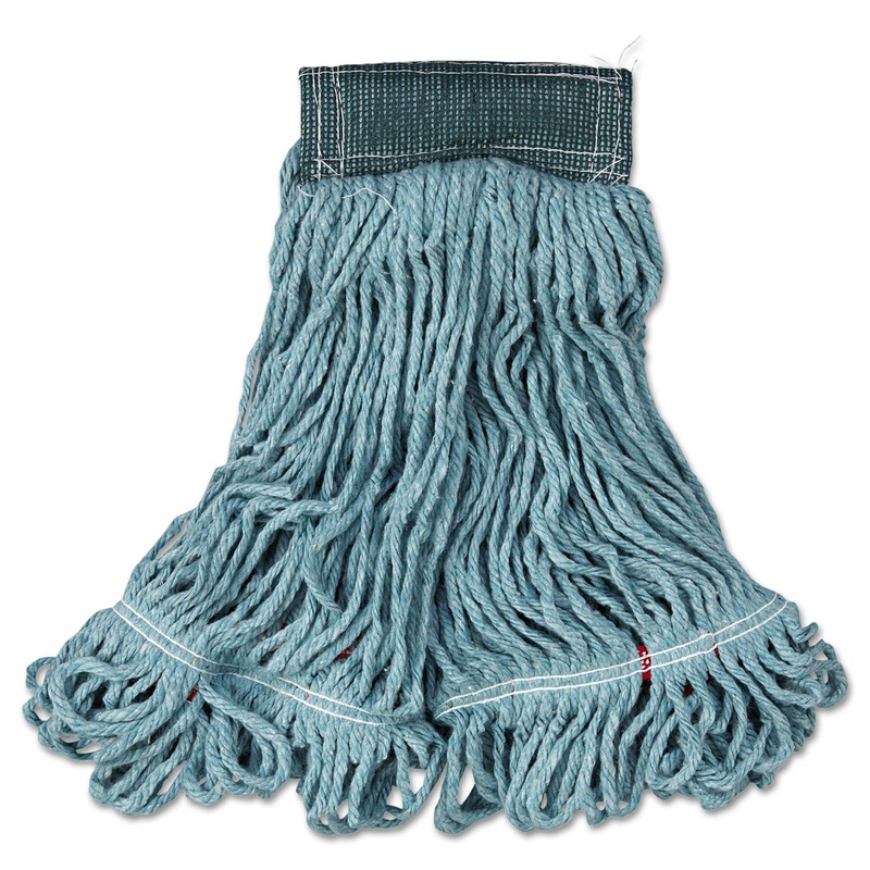 Web Foot Wet Mop, Cotton/synthetic, Green, Medium, 5″ Green Headband, 6/carton