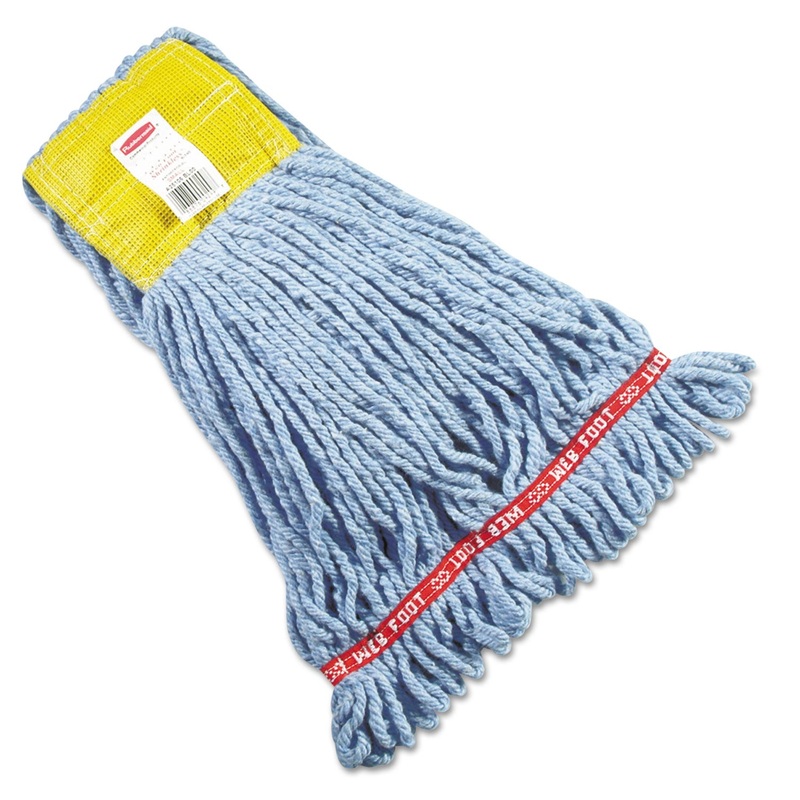 Web Foot Wet Mop Head, Shrinkless, Cotton/synthetic, Blue, Small
