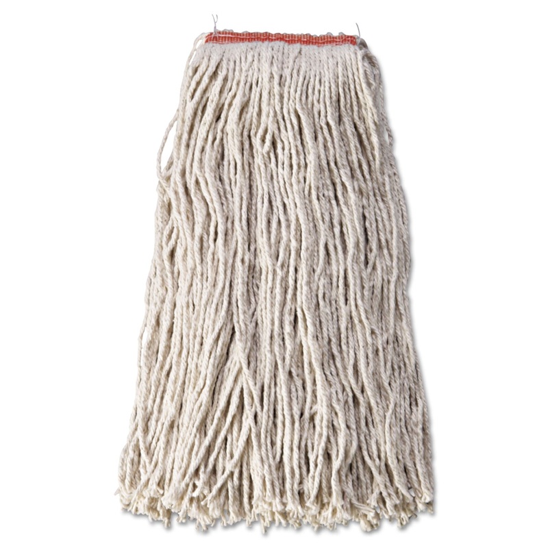 Cotton/synthetic Cut-End Blend Mop Head, 24oz, 1″ Band, White, 12/carton