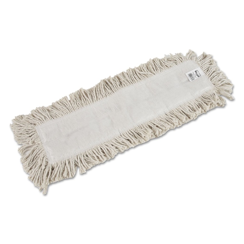 Cut-End Blended Dust Mop Heads, Cotton, 24″ X 5″, White, 12/carton