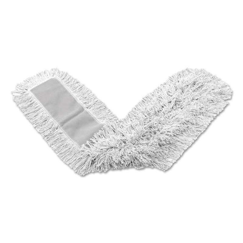 Dust Mop Heads, Kut-A-Way, White, 48 X 5, Cut-End, Cotton, 12/carton