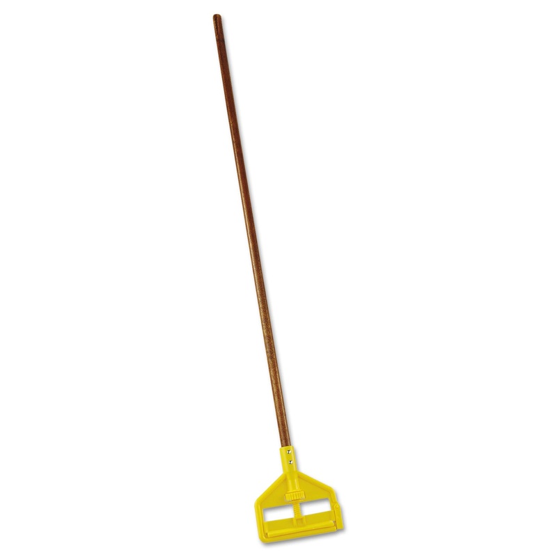 Invader Wood Side-Gate Wet-Mop Handle, 54″, Natural/yellow