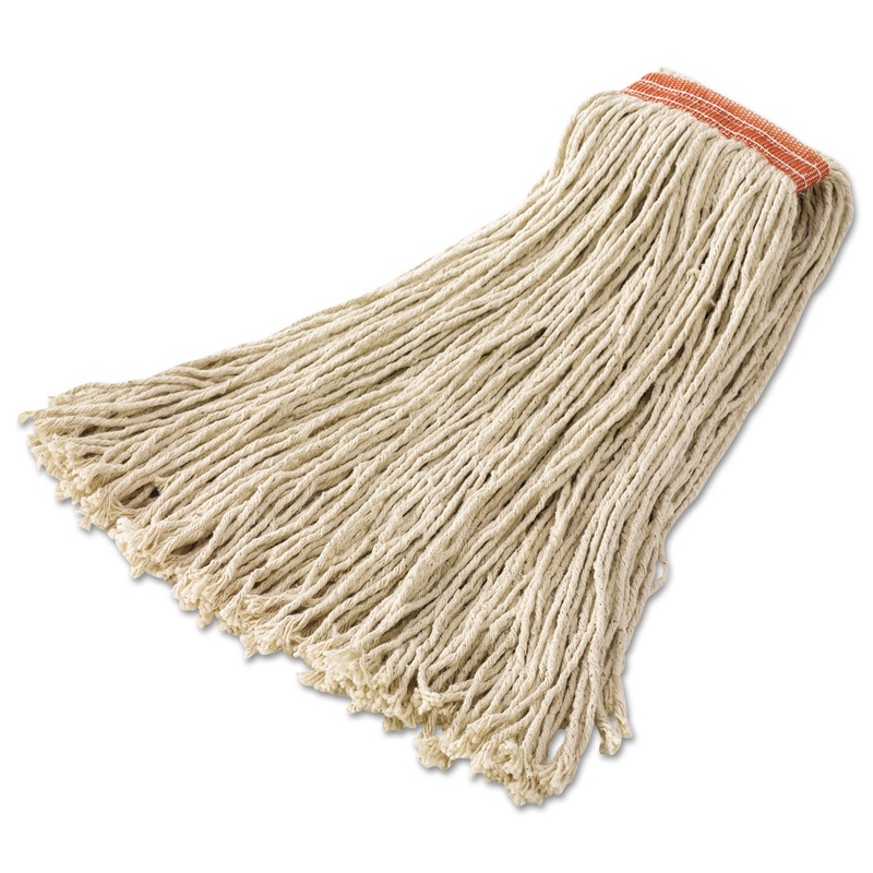 Premium Eight-Ply Cut-End Wet Mop Head, Cotton, 20oz, White, 12/carton