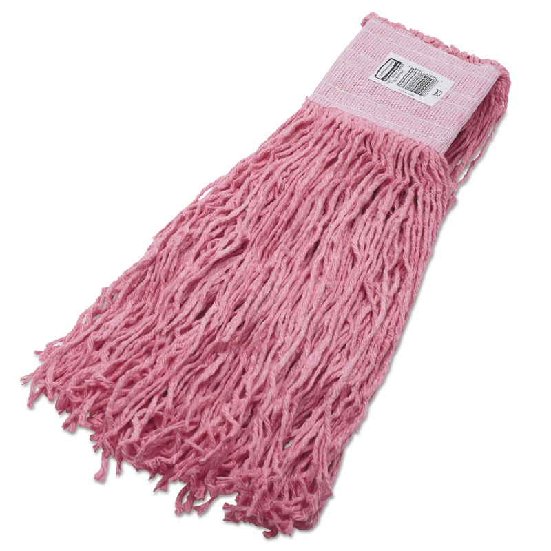 Specialty Synthetic Blend Mop Heads, Cut-End, 24oz, Pink, 6/carton