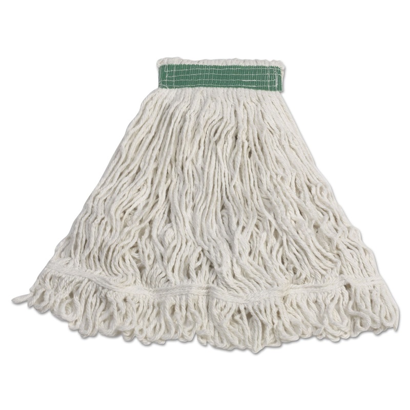 Super Stitch Rayon Mop Heads, White, Medium, 6/carton