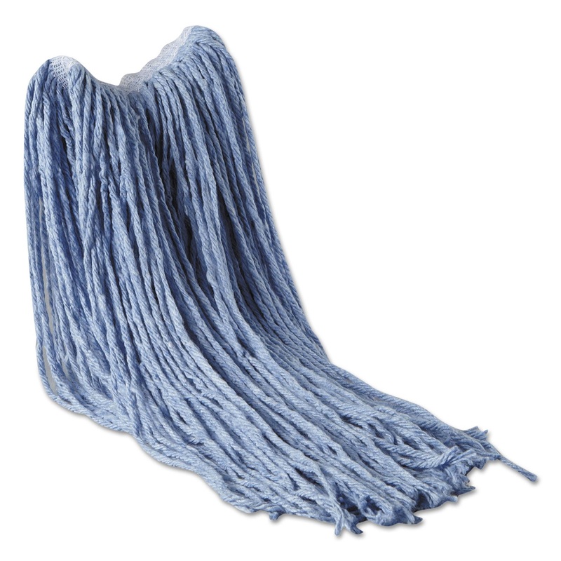 Synthetic Blend Mop Head, 16 Oz, 1″ Headband, Blue, 6/carton