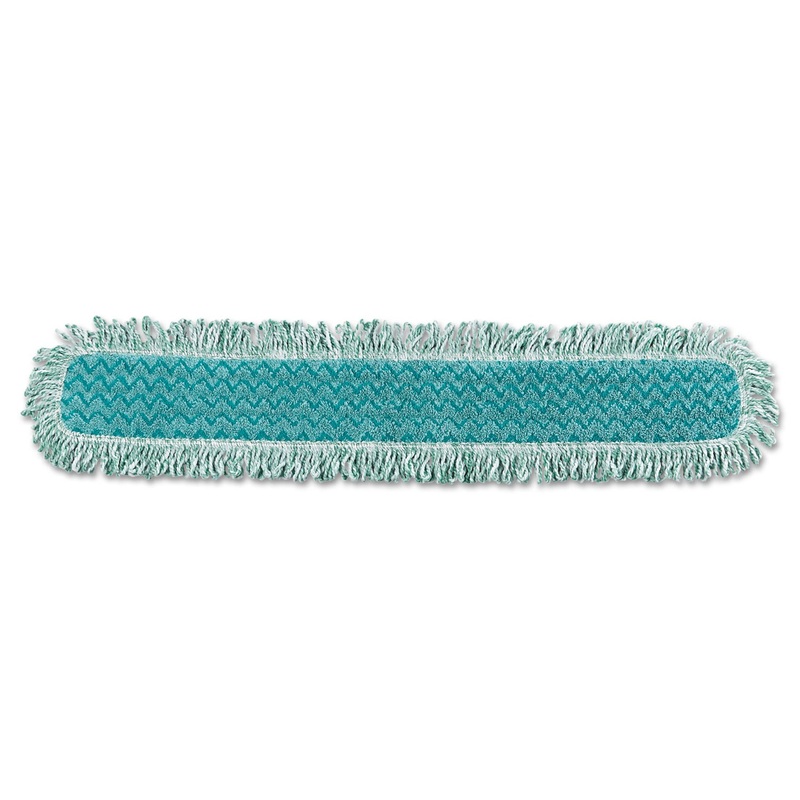 HYGEN DRY DUSTING MOP HEADS WITH FRINGE, 36″, MICROFIBER, GREEN