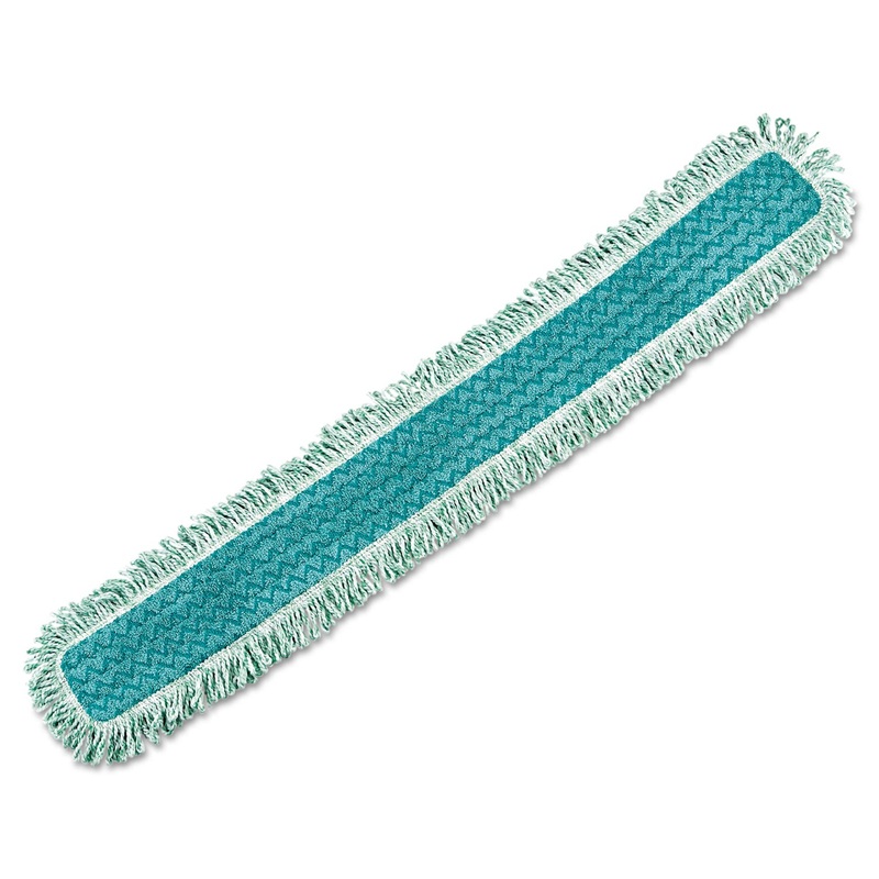 HYGEN DUST MOP HEADS WITH FRINGE, GREEN, 48″, MICROFIBER