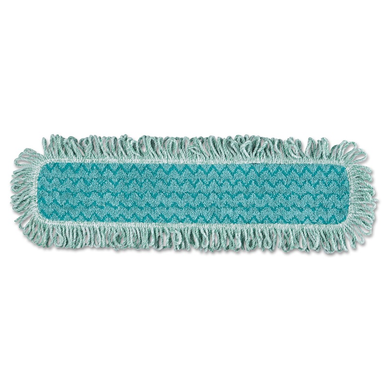HYGEN MICROFIBER FRINGED DUST MOP PAD, 24W X 9D, GREEN