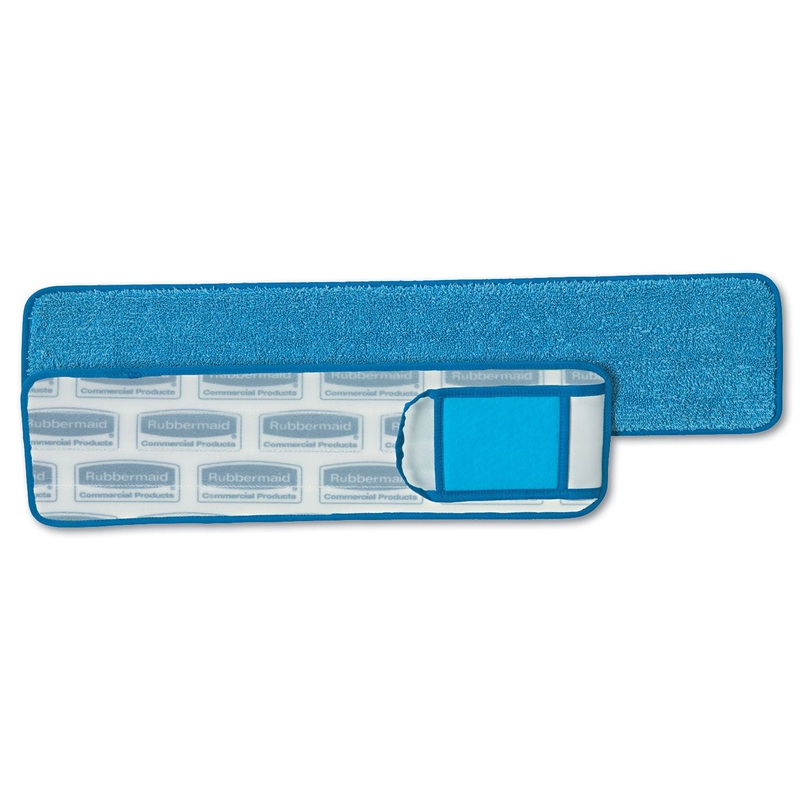 Hygen Wet Pad W/scrubber, Nylon/polyester Microfiber, 24″ Long, Blue