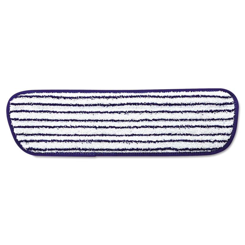 Microfiber Finish Pad, 18 X 5 1/2, Blue/white, 6/Box