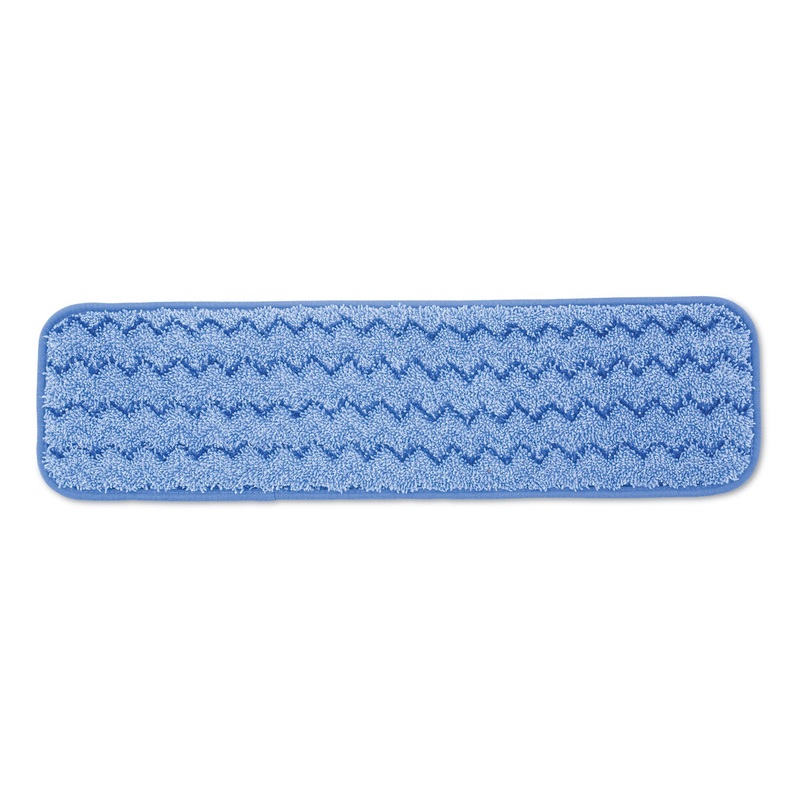 Microfiber Wet Room Pad, Split Nylon/polyester Blend, 18″, Blue, 12/carton