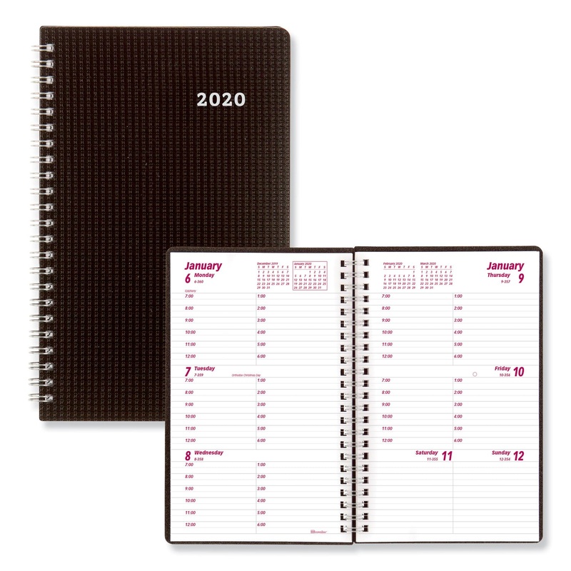 DURAFLEX WEEKLY PLANNER, 8 X 5, BLACK, 2020