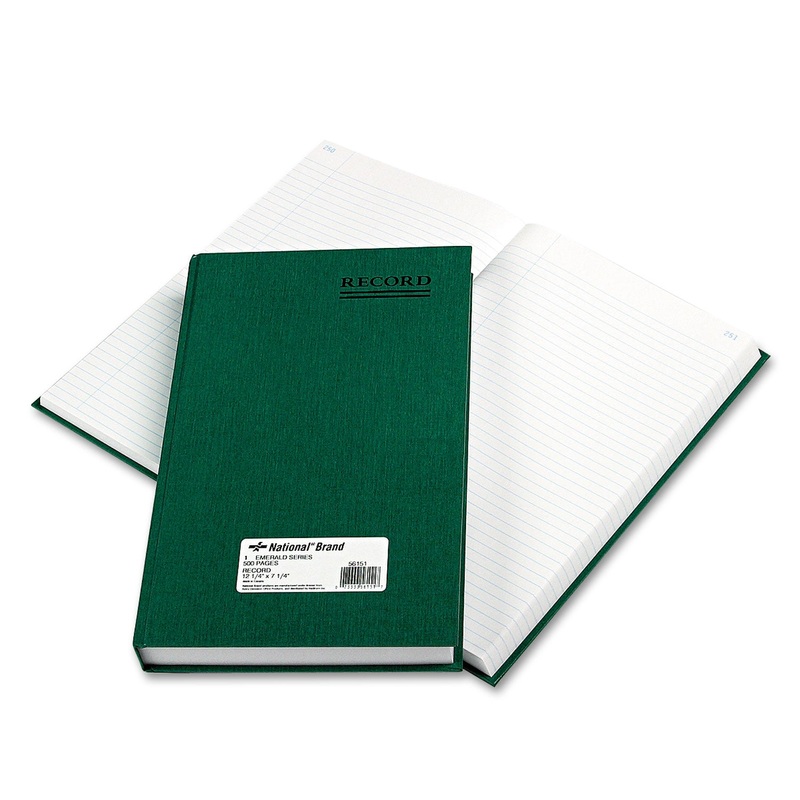 Emerald Series Account Book, Green Cover, 500 Pages, 12 1/4 X 7 1/4