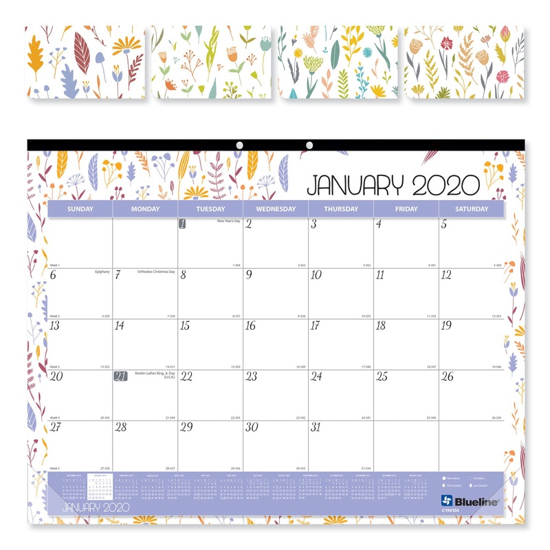 MONTHLY DESK PAD CALENDAR, 22 X 17, SPRING, 2020