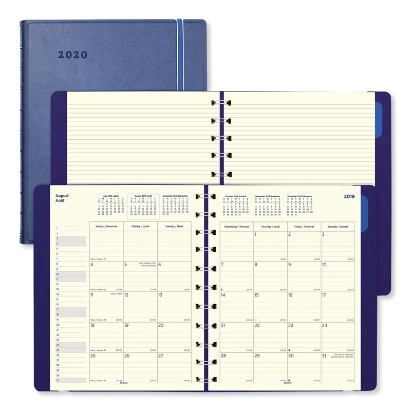 MONTHLY PLANNER, 10 3/4 X 8 1/2, BLUE, 2019-2020