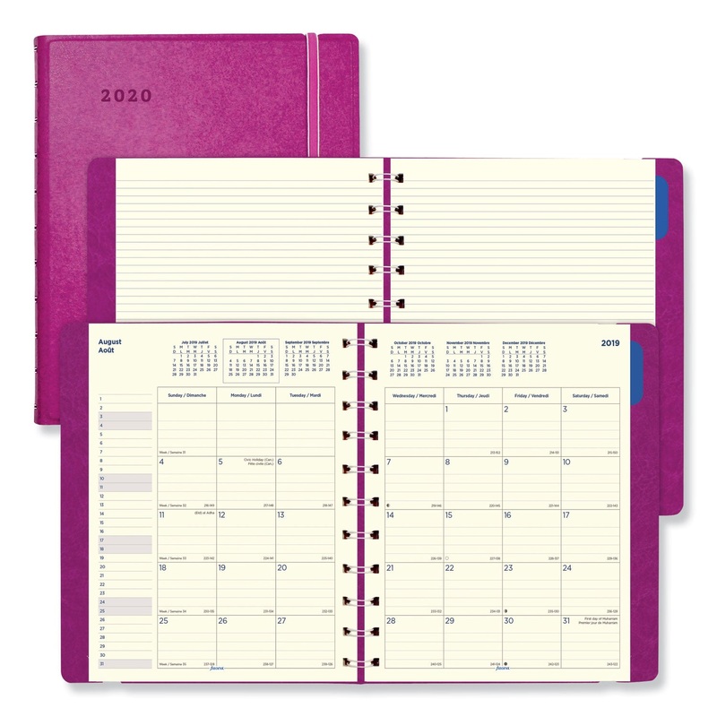 MONTHLY PLANNER, 10 3/4 X 8 1/2, FUCHSIA, 2019-2020