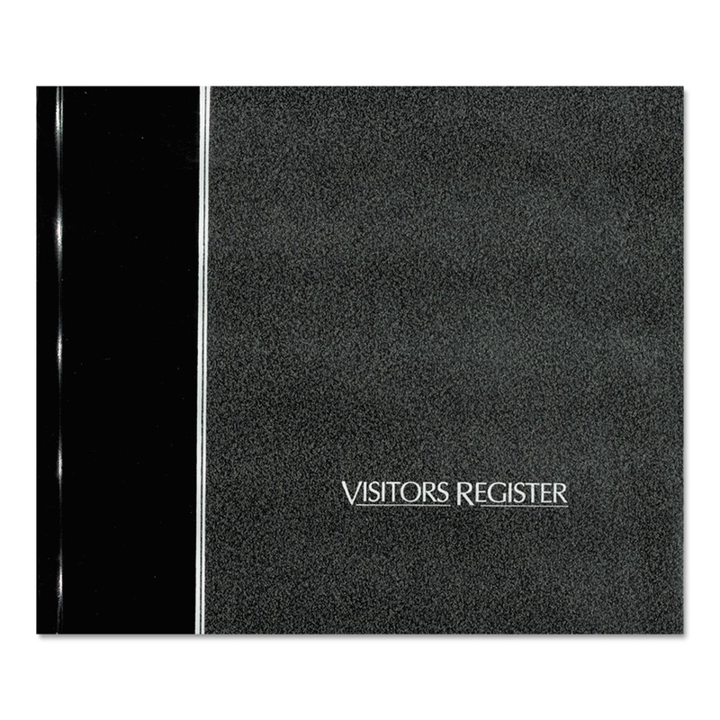 Visitor Register Book, Black Hardcover, 128 Pages, 8 1/2 X 9 7/8