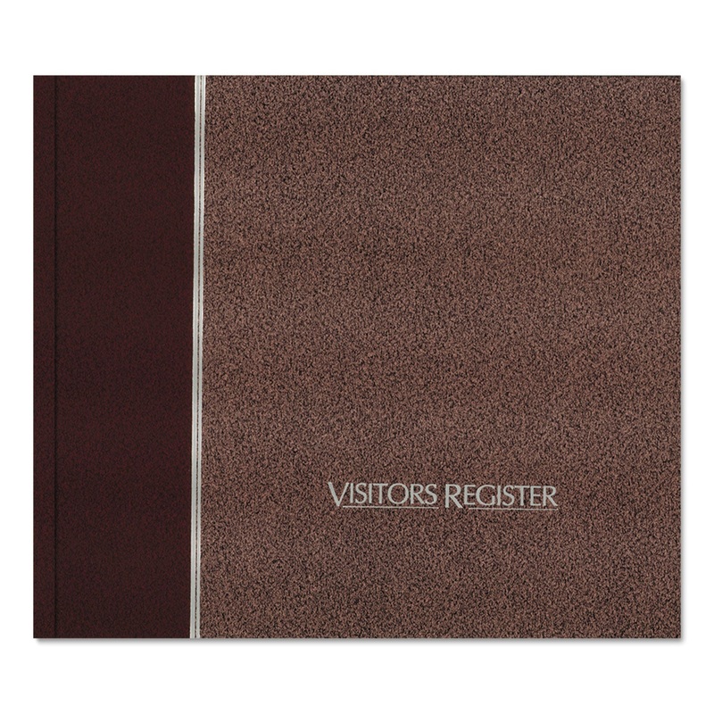 Visitor Register Book, Burgundy Hardcover, 128 Pages, 8 1/2 X 9 7/8