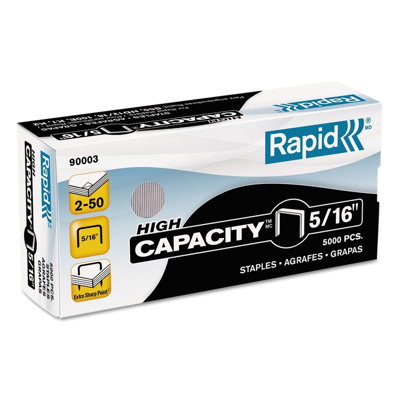 HIGH CAPACITY STAPLES, 0.31″ LEG, 0.5″ CROWN, STEEL, 5,000/BOX