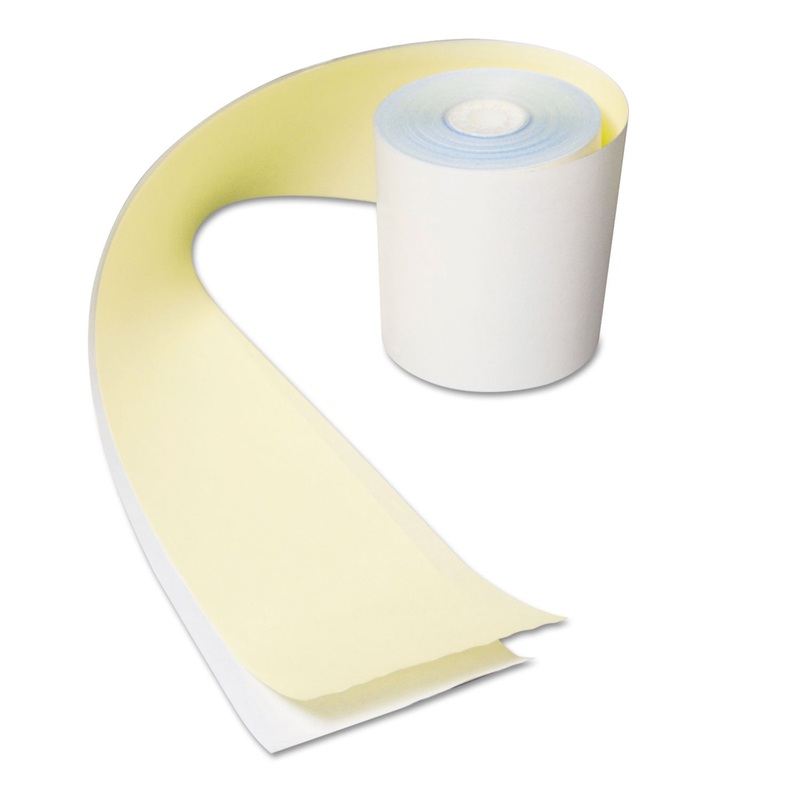 NO CARBON REGISTER ROLLS, 3″ X 90 FT, WHITE/YELLOW, 30/CARTON