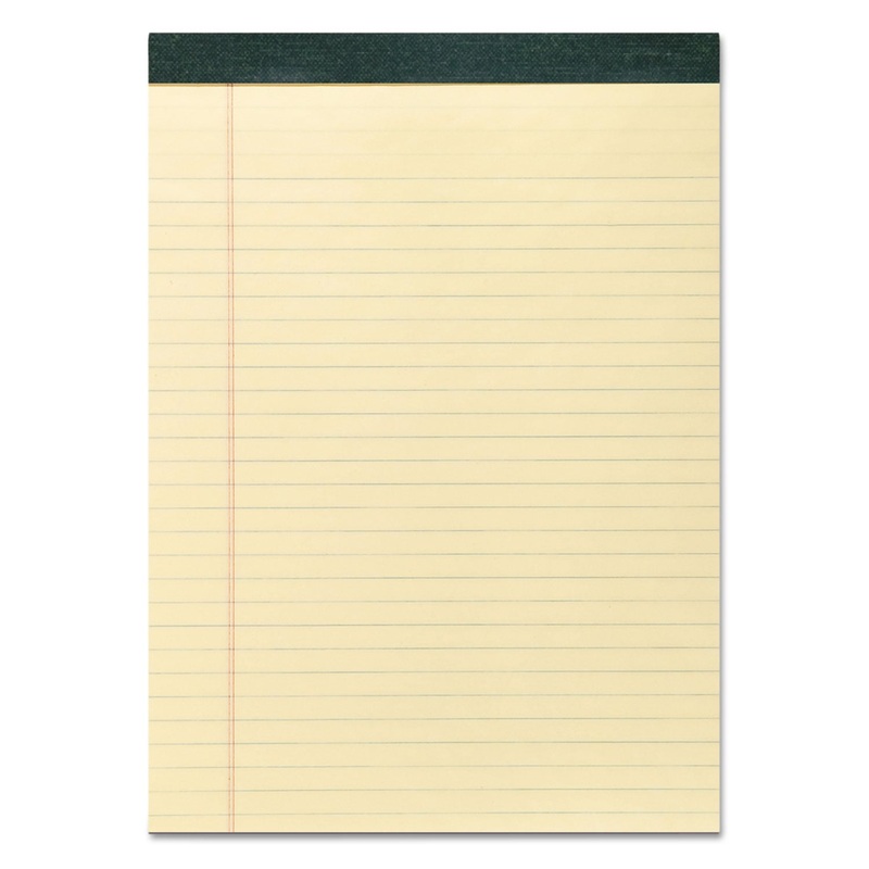 RECYCLED LEGAL PAD, WIDE/LEGAL RULE, 8.5 X 11, CANARY, 40 SHEETS, DOZEN