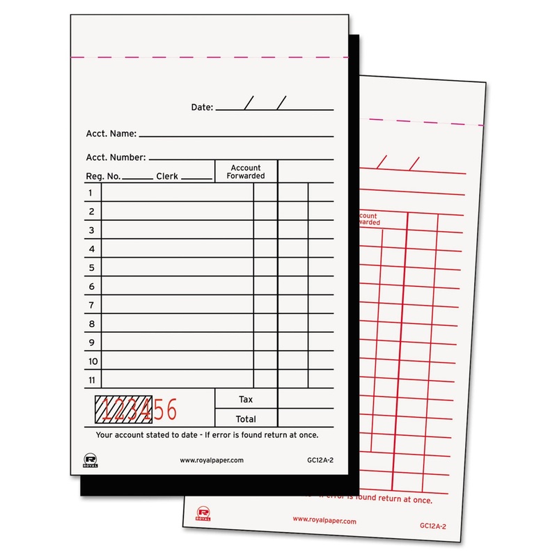 Sales Receipt Book, Carbon Duplicate, 3 2/5 X 5 3/5, 50/book, 100 Books/carton