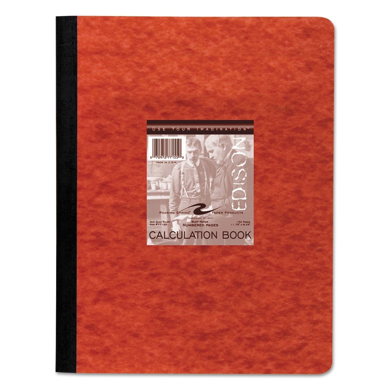 SECTION-SEWN LAB NOTEBOOK, 4 SQ/IN QUADRILLE RULE, 11.75 X 9.25, WHITE, 76 SHEETS