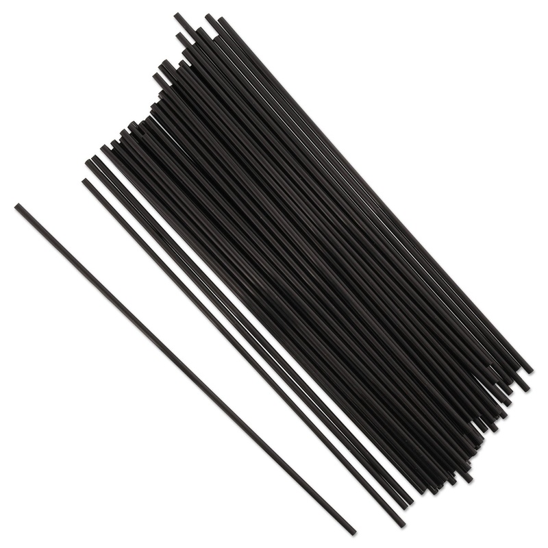 SIP STRAWS, 7.5″, BLACK, 10000/CARTON